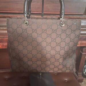 Gucci Brown Monogram Canvas Tote